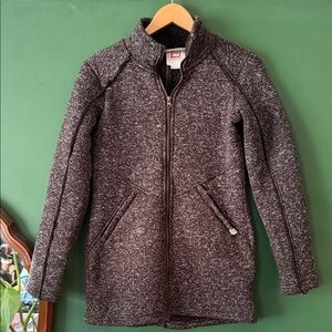 Avalanche Charcoal Womens S Sherpa-Fleece Lined Tunic Jacket Winter